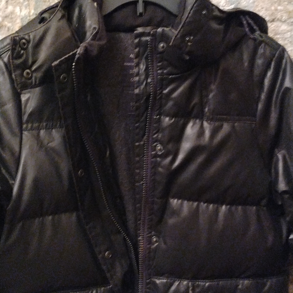 Very rare black All saints size large puffer coat size9. Black